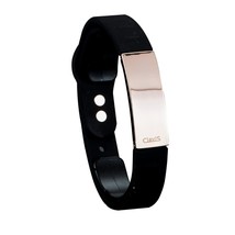 Clavis Tera Magnetic Therapy Sports Golf Health Bracelet Black Band Rose Gold - £95.40 GBP