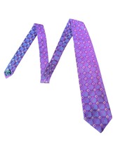 Ermenegildo Zegna Men&#39;s Tie Geometric Silk Necktie Classic Pink Purple 5... - $24.44