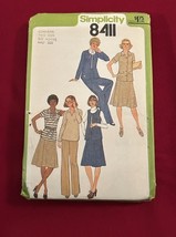 Vtg Simplicity 8411 Sewing Pattern  Skirt pants Top Jacket Sz 14-1/2 16-... - $6.21