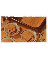 Vintage 1950 Baked Rice Pudding Recipe Print Cover 5x8 Crafts Decor - $19.99
