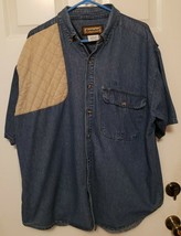 Mens Remington Denim Vented Shooter Shirt Button Up Size XL w/Shooting Pad - £12.69 GBP