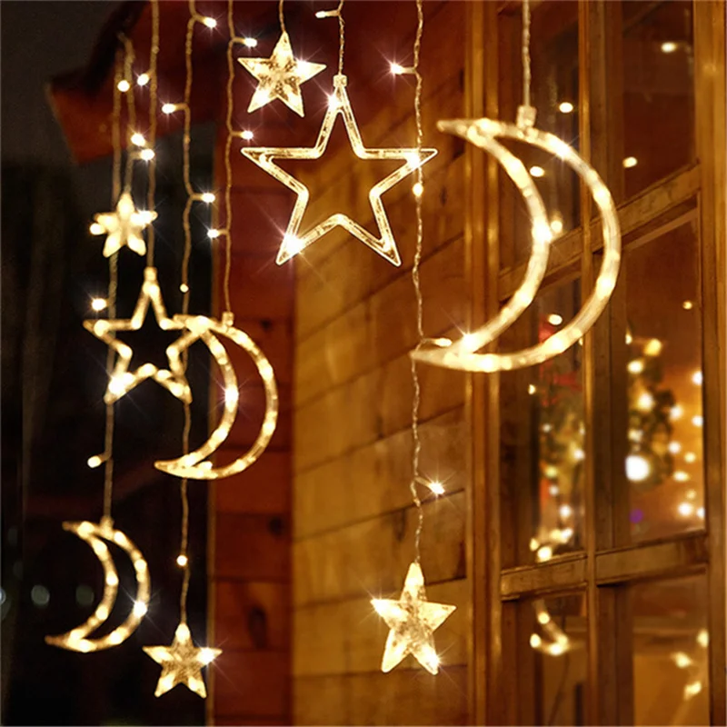  Moon Solar String Light Outdoor Waterproof Fairy Garden Lamp Christmas Gar LED  - £69.29 GBP