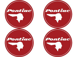 Pontiac  - Set of 4 Metal Stickers for Wheel Center Caps Logo Badges Rims  - $24.90+