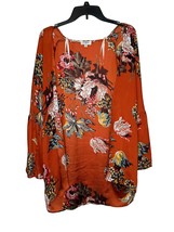 Umgee Women&#39;s Top Bell Sleeve Open Front Kimono Floral Colorful Blouse Sz. Small - £15.68 GBP