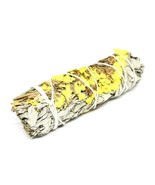 5 Inch White Sage With Yellow Sinuata ~ Smudging Incense For Smoke Clean... - £6.29 GBP