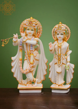 12&quot; Radha Krishna Statue | Handmade | Radha Krishna - Peacock Statue | Handmade - £1,477.73 GBP