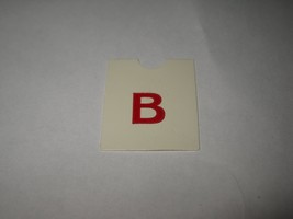 1967 4CYTE Board Game Piece: Red Letter Tab - B - £0.79 GBP