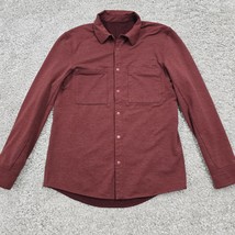 Lululemon Compatibility Shirt Mens XS Maroon Stretch Button Snap Long Sleeve - $39.55