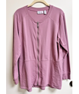 D&amp;Co Soft Dusty Pink Zip Front Jacket Women&#39;s SZ LRG Sweatshirt - $25.67 CAD
