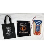 Tito&#39;s Vodka Lot Bandana Canvas Tote Bag &amp; Embroidered 25 Years Bottle Bag - $24.70