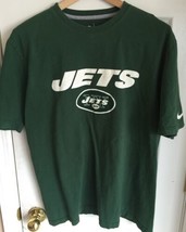 Nike NFL Team Apparel NY Jets Football Green T Shirt Men&#39;s L - £12.54 GBP