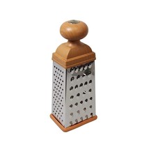 Food Grater 4-Sided Blades Stainless Steel Cheese &amp; Vegetable Grater With Grip - £7.25 GBP