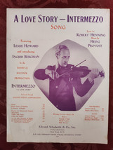 RARE Sheet Music A Love Story Intermezzo Leslie Howard Heinz Provost Henning - £12.94 GBP