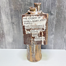 Art Pottery Signed MBG Slab Candle Holder Quote Sentimental Journey Ster... - $163.35