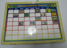 Melissa &amp; Doug Responsibility Chore Calendar Chart Hanging Wood Magnets 282578 - £26.61 GBP