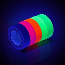 6 Color Neon Glowing Tape Fluorescent Uv Blacklight Glow Dark Tape For Party - £12.74 GBP