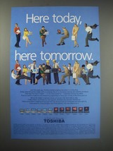 1990 Toshiba Laptops Ad - Here today, here tomorrow - $18.49