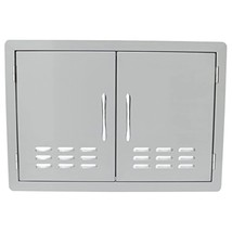 Outdoor Kitchen Stainless Steel Double Access Door With Vents, 30 Inches - £184.32 GBP