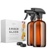 Amber Glass Spray Bottles 2 Pack 16 oz Refillable Empty Spray Bottles NEW - $25.22