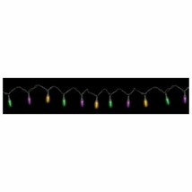 Mardi Gras Light String 100ct Bulbs Purple Green Yellow 21 ft - £17.90 GBP