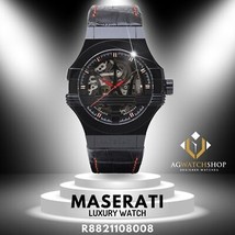 Orologio automatico da uomo Maserati Potenza R8821108008 in pelle nera in... - £210.26 GBP