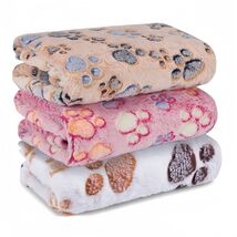 1 Pack 3 Blankets Super Soft Fluffy Premium Fleece Pet Blanket Flannel T... - $24.41