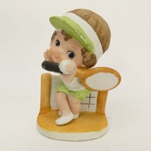 Vintage Lefton Girl Tennis Player Hand Painted Figurine 02223 Taiwan WWKD8 - $10.00