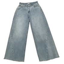 GOOD AMERICAN Culotte Jeans Women Sz 4/27 Wide Barrel Leg Raw Hem JNCO 90&#39;s - $1,150.42 MXN