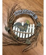 Vintage Rustic Rooster Farm Yard Grape Vine Wreath - €47,43 EUR