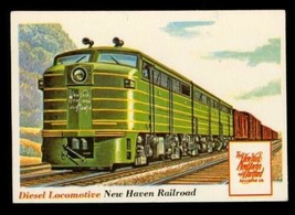 1955 Rails &amp; Sails TOPPS Trading Card #52 Diesel Locomotive New Haven Ra... - $8.84