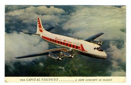 Capital Airlines Postcard The Capital Viscount In Flight A New Concept i... - $9.90
