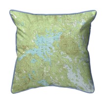 Betsy Drake Squam Lake, NH Nautical Map Large Corded Indoor Outdoor Pillow 18x18 - £43.51 GBP