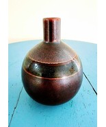 Vintage Studio Pottery Handmade Unique Metallic Vase Made in Oconomowoc, WI - $410.42 MXN