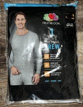 Fruit of the Loom ~ Thermal Top Shirt Base Layer Long John Black Waffle ~ M - $11.87