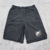 Nike Shorts L Boys Black Flat Front Slash Pocket Drawstring Sweat Shorts - £20.22 GBP
