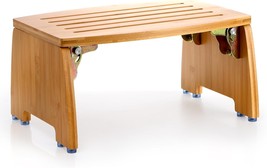 Lyellfe Bamboo Folding Step Stool, Non-Slip Leg Shaving Foot Rest Chair,  - $936.88 MXN