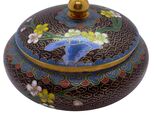 Vintage Cloisonné Lidded Jar With Floral Design &amp; Gold Accents - $52.80