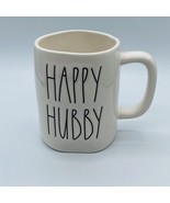Rae Dunn HAPPY HUBBY Coffee Tea Mug / Cup Magenta Artisan Collection Whi... - £9.56 GBP
