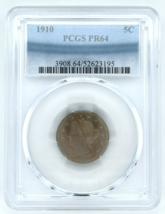 1910 Liberty Head Nickel 5C Graded by PCGS as PR64 Proof Nickel - $641.95