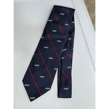 Vintage Navy Blue Red Stripe Mens Neck Tie Polyester Zippo Logo - $18.00