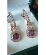 Vintage 1990-s 14 Ct Rolled Gold Amethyst Earrings-Hallmarked 585 RG - $78.21