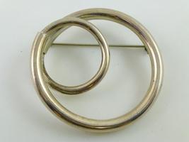 MODERNIST Open Circles Sterling Silver BROOCH Pin - MEXICO - 2 inches - $65.00
