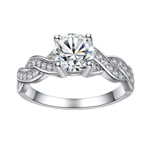 1.40Ct  Simulated Diamond Engagement 14k White Gold Plated Silver Solitaire Ring - £90.03 GBP