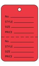 Large Red 2 Part Perforated Price Coupon Tags / 1000 - $29.95
