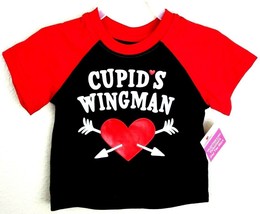 Infant &amp; Toddler Black &amp; Red Cupid&#39;s Wingman Tee Shirt Valentine Day T-S... - $10.68