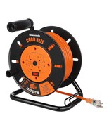 Retractable Extension Cord Reel, 80Ft Heavy Duty Open Cord Reel For Indo... - £91.33 GBP