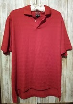 Mens Large Adidas Climacool Short Sleeve Red Athletic Polo button Golf Shirt - £6.57 GBP