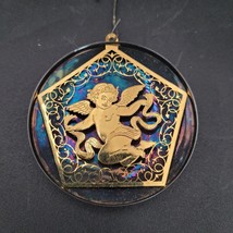 Vintage Franklin Mint Gold Tone Angel Cherub Christmas Tree Holiday Orna... - $6.92