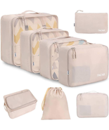8 Set Packing Cubes Luggage Packing Organizers for Travel Accessories-Cream - $35.83