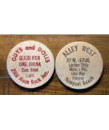 Newport Beach &amp; San Jose, California CA Guys and Dolls Alley West Wooden... - €8,27 EUR